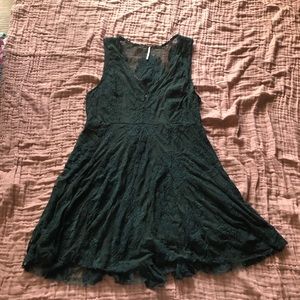Forest green free people dress